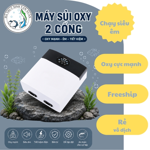 [Tặng kèm dây và đá sủi] Máy Sủi Oxy Tích Điện SOBO SB-568 4 Vòi – Sủi Mạnh, Pin Trâu, Chạy Êm