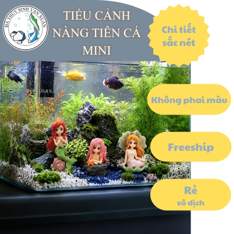 Tượng Nàng Tiên Cá Mini Decor Hồ Cá – Phụ Kiện Trang Trí Bể Cá, Hồ Thủy Sinh, Hồ Tép Đẹp Mắt
