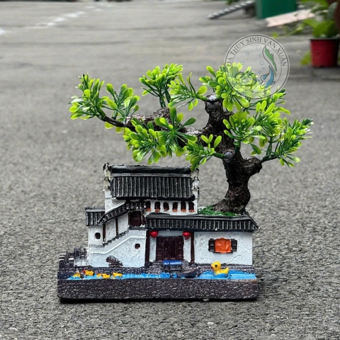 Tiểu Cảnh Nhà Cổ Bên Suối – Decor Hồ Cá Thủy Sinh Cao Cấp