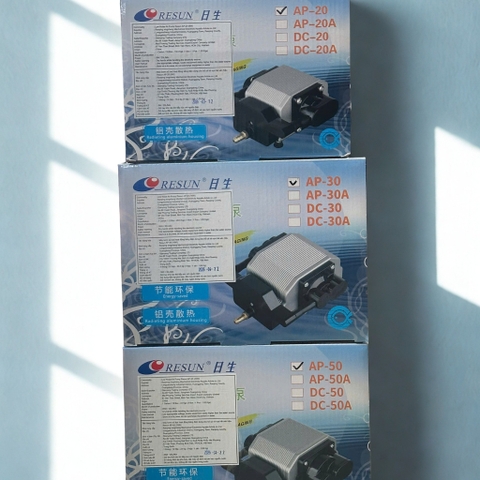 Máy Sủi Oxy Resun AP-20 / AP-30 / AP-50 Sục Khí Hồ Cá, Hồ Thủy Sinh, Nuôi Cá Tôm Tép