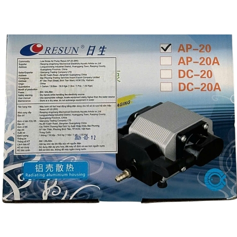 Máy Sủi Oxy Resun AP-20 / AP-30 / AP-50 Sục Khí Hồ Cá, Hồ Thủy Sinh, Nuôi Cá Tôm Tép