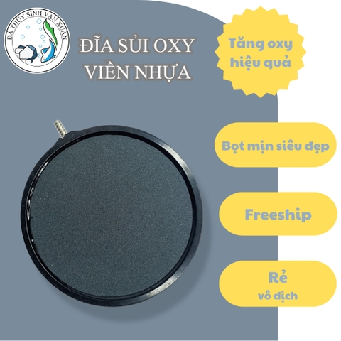 Đĩa Sủi Oxy Siêu Mịn Hiệu Bonetar B024 Viền Nhựa, Tạo Bọt Khí Nano Tăng Oxy Hòa Tan Cho Hồ Cá 10cm , 20cm
