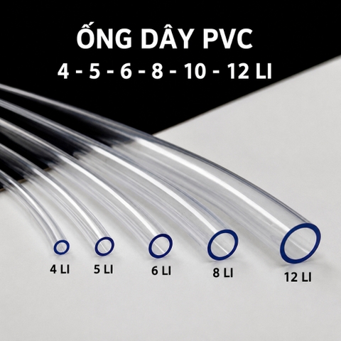 1 Mét Dây Sủi Oxi Hồ Cá, Dây CO2 / Oxy Silicon Mềm Trong Suốt 4mm/5mm/6mm/8mm/10mm/12mm