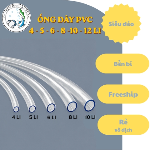 1 Mét Dây Sủi Oxi Hồ Cá, Dây CO2 / Oxy Silicon Mềm Trong Suốt 4mm/5mm/6mm/8mm/10mm/12mm