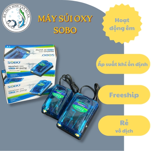 Máy Sủi Oxy SOBO SB-248A SB-348A Máy Bơm Oxy Hồ Cá Cảnh Hồ Thủy Sinh 1 Vòi 2 Vòi Êm Tiết Kiệm Điện