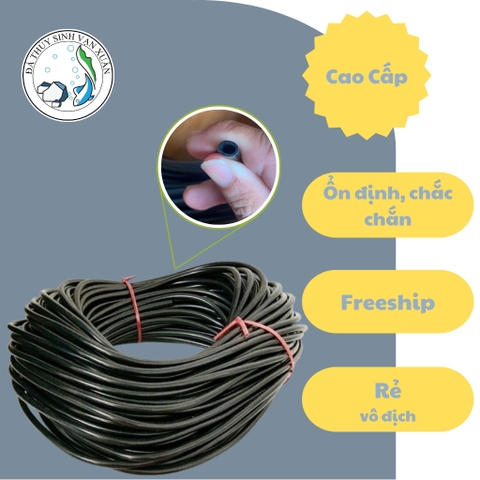 1 Mét Dây Sủi Oxi Hồ Cá, Dây CO2 / Oxy Dày Mềm Chống Gập Màu Đen Cao Cấp 4mm