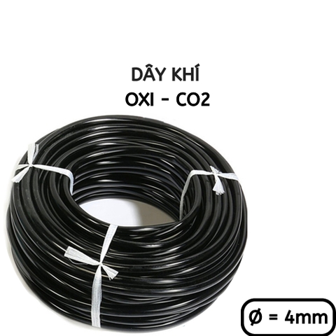 1 Mét Dây Sủi Oxi Hồ Cá, Dây CO2 / Oxy Dày Mềm Chống Gập Màu Đen Cao Cấp 4mm