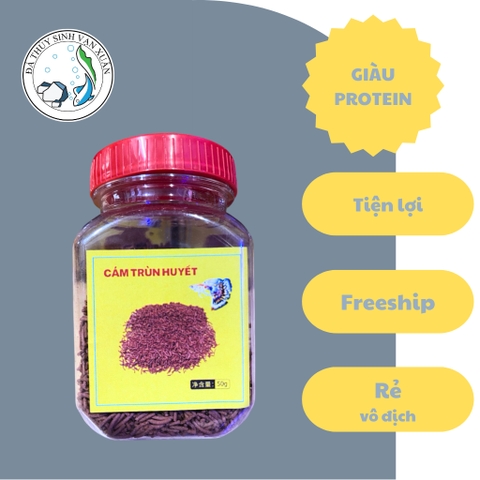 Thức Ăn Cám Trùn Huyết Cho Cá Betta, Cá Cảnh, Cá Bảy Màu 50g