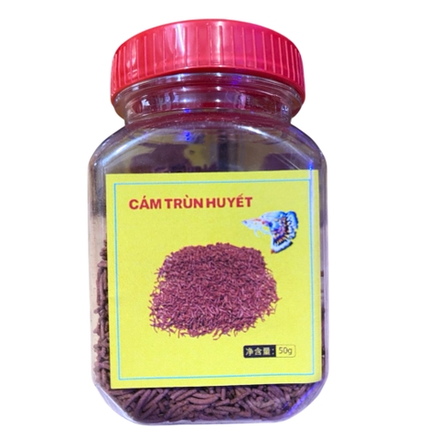 Thức Ăn Cám Trùn Huyết Cho Cá Betta, Cá Cảnh, Cá Bảy Màu 50g