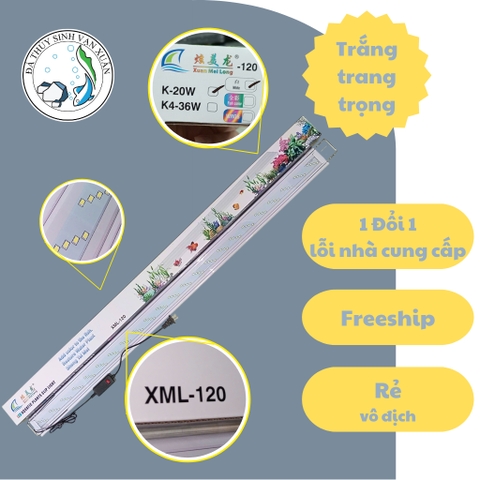 Đèn LED Hồ Cá XuanMeiLong XML120 20W 120cm Cho Bể Cá Cảnh, Thủy Sinh Ánh Sáng Trắng