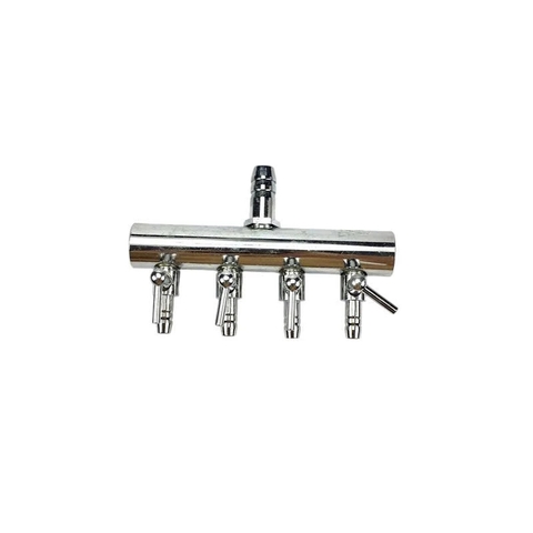Van Chia Khí Oxy CO2 Inox Có Khóa Điều Chỉnh Đầu Vào 8 Li Đầu Ra 4 5 6 Li Chia 2 4 6 8 10 12 Vòi