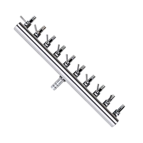 Van Chia Khí Oxy CO2 Inox Có Khóa Điều Chỉnh Đầu Vào 8 Li Đầu Ra 4 5 6 Li Chia 2 4 6 8 10 12 Vòi