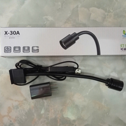 Đèn LED Kẹp Hồ Cá Jeneca X-30A USB 5V Mini Điều Chỉnh Độ Sáng Xoay 360° Cho Bể Cá Thủy Sinh Nano