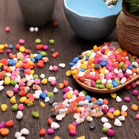1 Kg Sỏi Nhiều Màu Trang Trí Hồ Cá, Bể Cá, Bể Thủy Sinh, Chậu Cây Size Nhỏ Vừa To