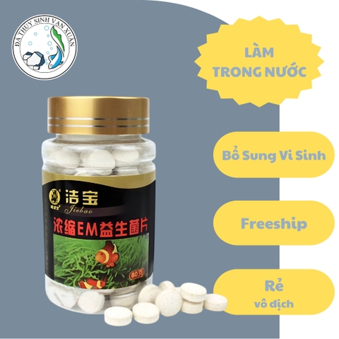Vi Sinh EM Viên Nén JIEBAO 80g Bổ Sung Lợi Khuẩn, Làm Trong Nước Hồ Cá Cảnh, Hồ Thủy Sinh