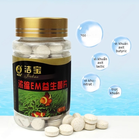 Vi Sinh EM Viên Nén JIEBAO 80g Bổ Sung Lợi Khuẩn, Làm Trong Nước Hồ Cá Cảnh, Hồ Thủy Sinh