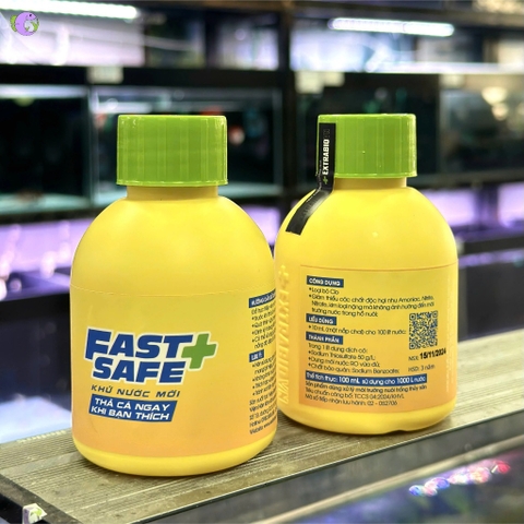 Dung Dịch Khử Clo FAST SAFE 100ml Cho Hồ Cá Cảnh Xử Lý Nước Mới, Trung Hòa Clo, Bảo Vệ Cá