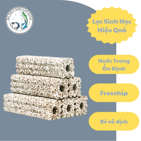[ Combo HOT ] Sứ Thanh Muối Tiêu, Mai Vàng  Đa Giác 8 Rãnh Size Lớn 10x3cm Vật Liệu Lọc Bể Cá, Hồ Cá