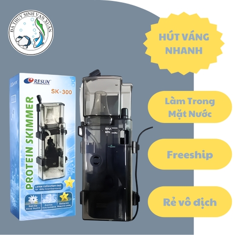 Máy Lọc Váng Hồ Cá Resun SK-300 Chính Hãng, Hút Váng Dầu, Làm Trong Mặt Nước Cho Hồ Thủy Sinh