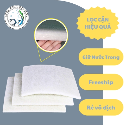 Bông Lọc Nước Trắng 50x50cm  Lọc Cặn Bẩn, Làm Trong Nước Cho Bể Cá, Hồ Cá Cảnh, Hồ Thủy Sinh