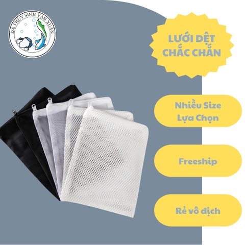 Túi Lưới Đựng Vật Liệu Lọc Hồ Cá, Hồ Thủy Sinh, Bể Cá Nhiều Size 14x20 18x25 20x30 30x40cm Trắng Đen