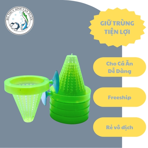 Rổ Đựng Trùng Chỉ, Phễu Đựng Thức Ăn Cho Cá Cảnh, Dụng Cụ Cho Cá Ăn Tiện Lợi