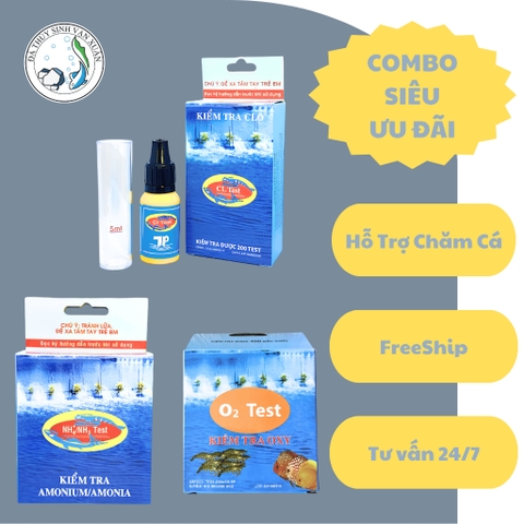 [COMBO TIẾT KIỆM] Bộ Test Nước Hồ Cá Thủy Phước 3in1 | Kiểm Tra Clo, Amoniac & Oxy | Tiện Lợi , Dễ Dùng