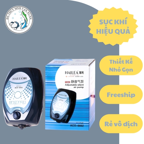 [TẶNG DÂY OXY & ĐÁ SỦI] Máy Sủi Oxy HAILEA ACO 6602 | ACO 6604 Sủi Oxy Siêu Êm 1 Vòi , 2 Vòi Chính Hãng