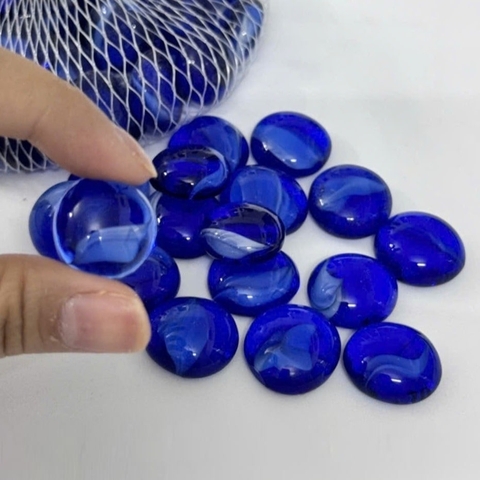 Sỏi Thủy Tinh Tròn Dẹp Đủ Màu Trang Trí Thủy Sinh Hồ Cá Tiểu Cảnh Chậu Cây [320g]