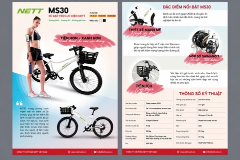 Xe Đạp Điện Trợ Lực NETT MS30 - Hàng Chính Hãng - Bảo Hàng Chính Hãng