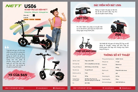 Xe Đạp Điện Trợ Lực NETT US06 - Hàng Chính Hãng - Bảo Hàng Chính Hãng