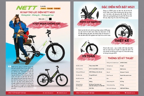 Xe Đạp Điện Trợ Lực NETT MS21 - Hàng Chính Hãng - Bảo Hàng Chính Hãng