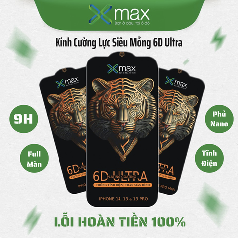 Kính Cường Lực Siêu Cứng XMAX Full Màn, chống trầy xước, vân tay, tĩnh điện