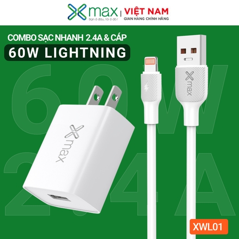 Combo sạc nhanh 60W Lightning XMAX XWL01