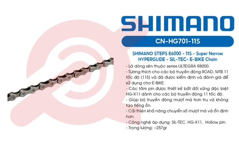 SÊN 11 SPEED SHIMANO CN-HG701 116 MẮT KHÔNG HỘP CHÍNH HÃNG