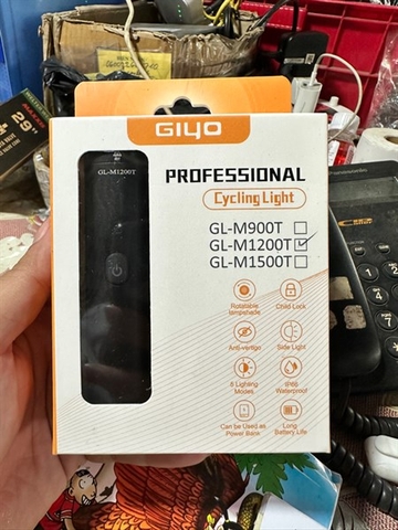 Đèn pha Giyo 1200LM 4000mAh sạc USB Type-C