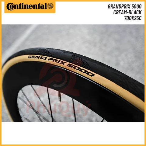 Vỏ gấp kem 700x25c Continental Grand Prix 5000 Handmade in Germany chính hãng