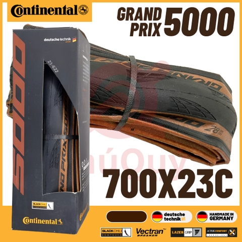 Vỏ gấp nâu 700x25c Continental Grand Prix 5000 Handmade in Germany chính hãng
