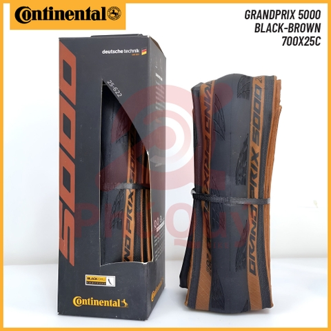 Vỏ gấp nâu 700x25c Continental Grand Prix 5000 Handmade in Germany chính hãng