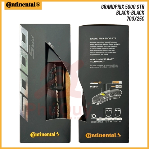 Vỏ gấp 700x30c ĐEN Continental 5000 STR Grand Prix Tubeless