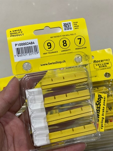 Gôm SWISSTOP CAMPAGNOLO Niềng CARBON VÀNG YELLOW KING
