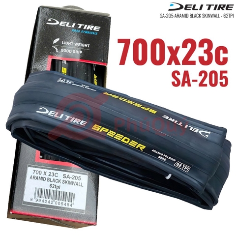 VỎ XE ĐẠP DELI-TIRE 700×23 ARAMID CHỐNG ĐINH KHÔNG TALON SPEEDER S-205