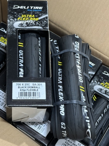 Vỏ Gấp Đen 700x25c Gai TAM GIÁC Deli Ultra Flex-Pro S-301