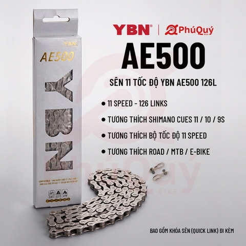 Sên YBN AE500 CUES 9-10-11S 126L (VAT) CÓ KHÓA SÊN