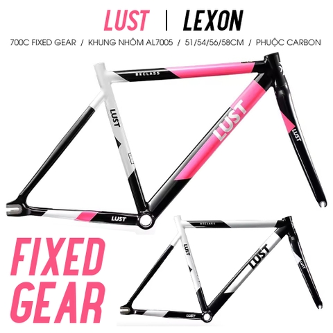 Khung LUST LEXON FixedGear Phuộc Carbon