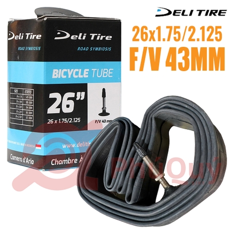 RUỘT XE ĐẠP DELI 26x1.75/2.125 VAN XE ĐẠP F/V