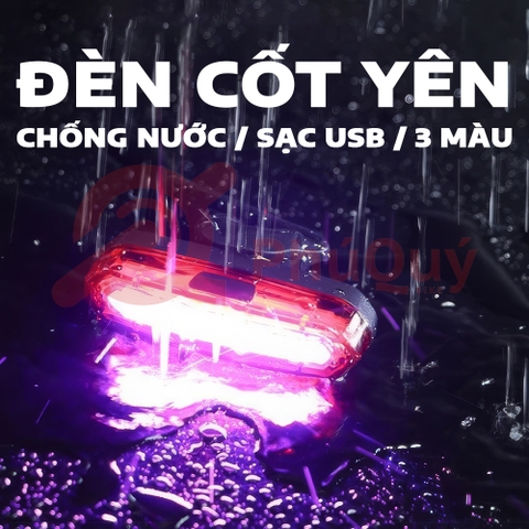 Đèn Hậu Cốt Yên NQY 3 Màu Đỏ Xanh Tím Sạc USB Chống Nước