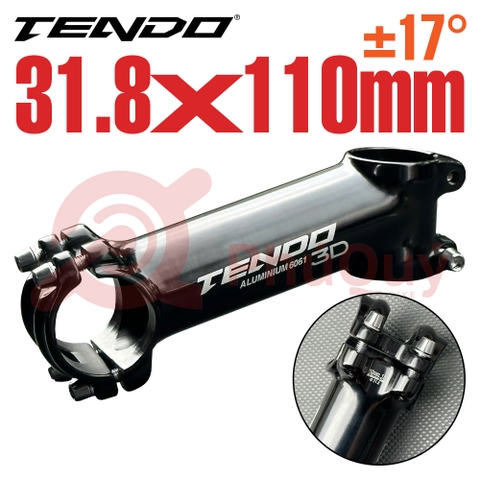 Pô Tăng TENDO 31.8 x 110mm Nhôm ĐEN Nghiêng 17 Độ PT02
