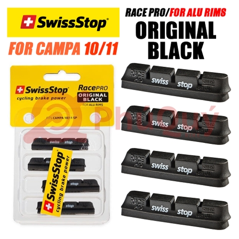 Gôm SWISSTOP CAMPAGNOLO Niềng NHÔM ORIGINAL BLACK
