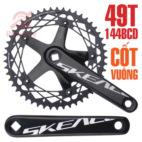 Đùi Dĩa SKEACE 49T 144BCD Cốt Vuông Đen